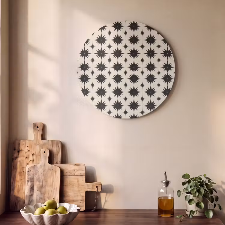 Akoestisch schilderij rond - Stervormen - Geometrisch - Zwart — 4