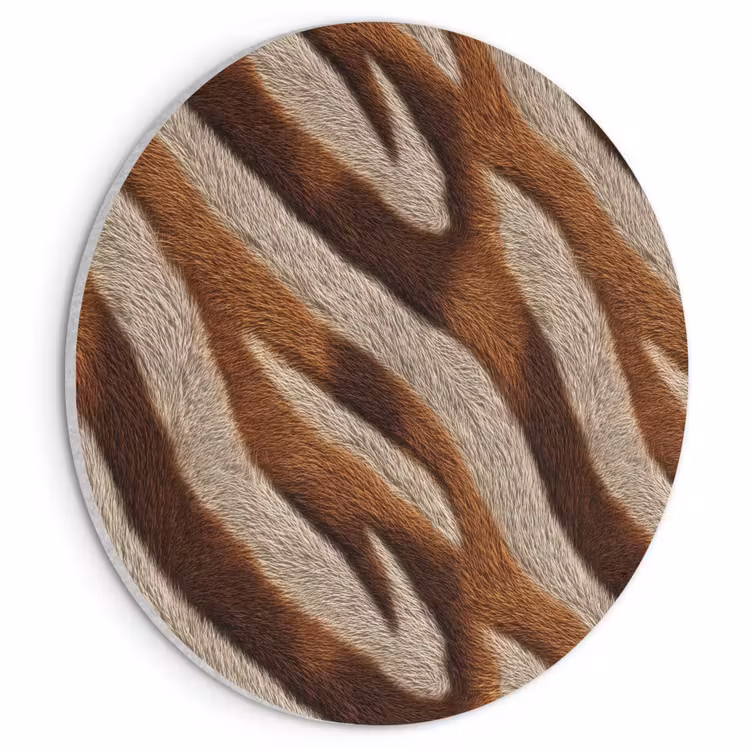 Akoestisch schilderij rond - Zebra - Bruin - Patroon — 1