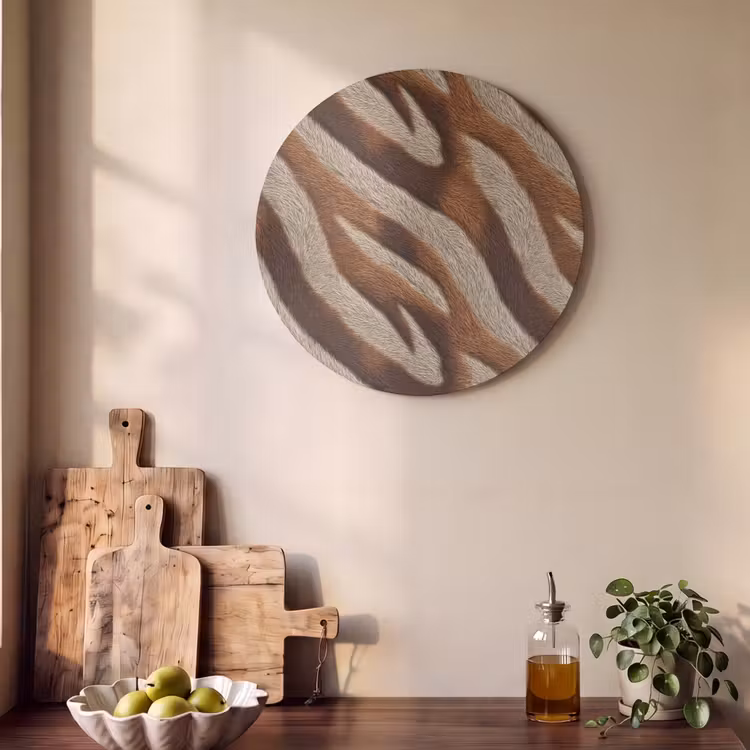 Akoestisch schilderij rond - Zebra - Bruin - Patroon — 4