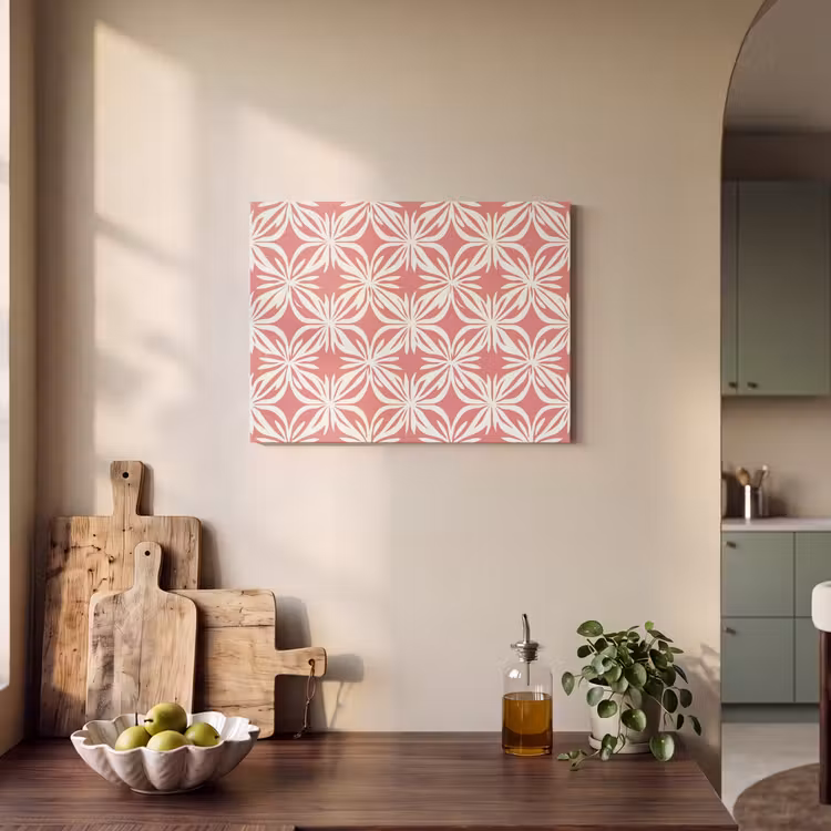Akoestisch schilderij - Roze - Bloemenmotief - Wit - Modern — 3