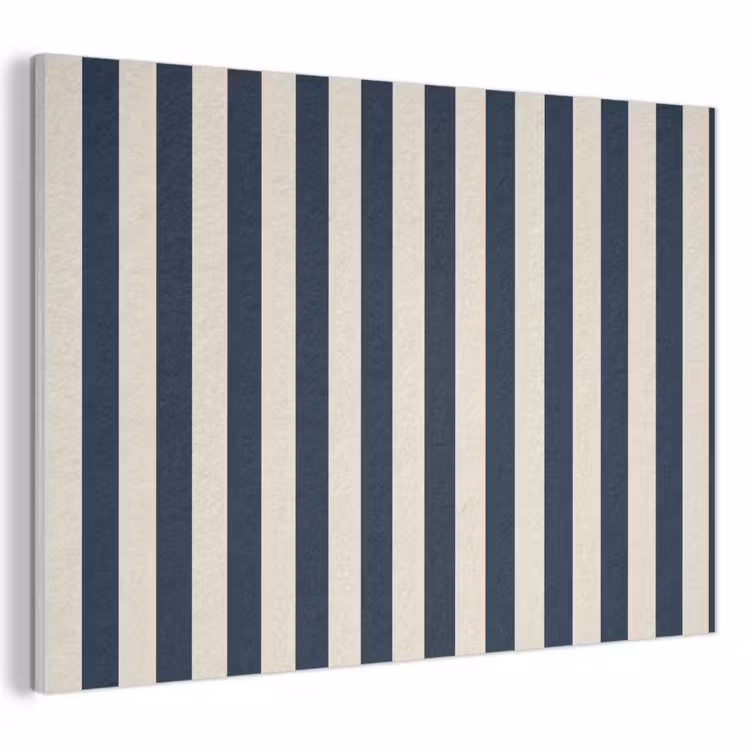 Akoestisch schilderij - Verticale strepen - Blauw - Crème — 1