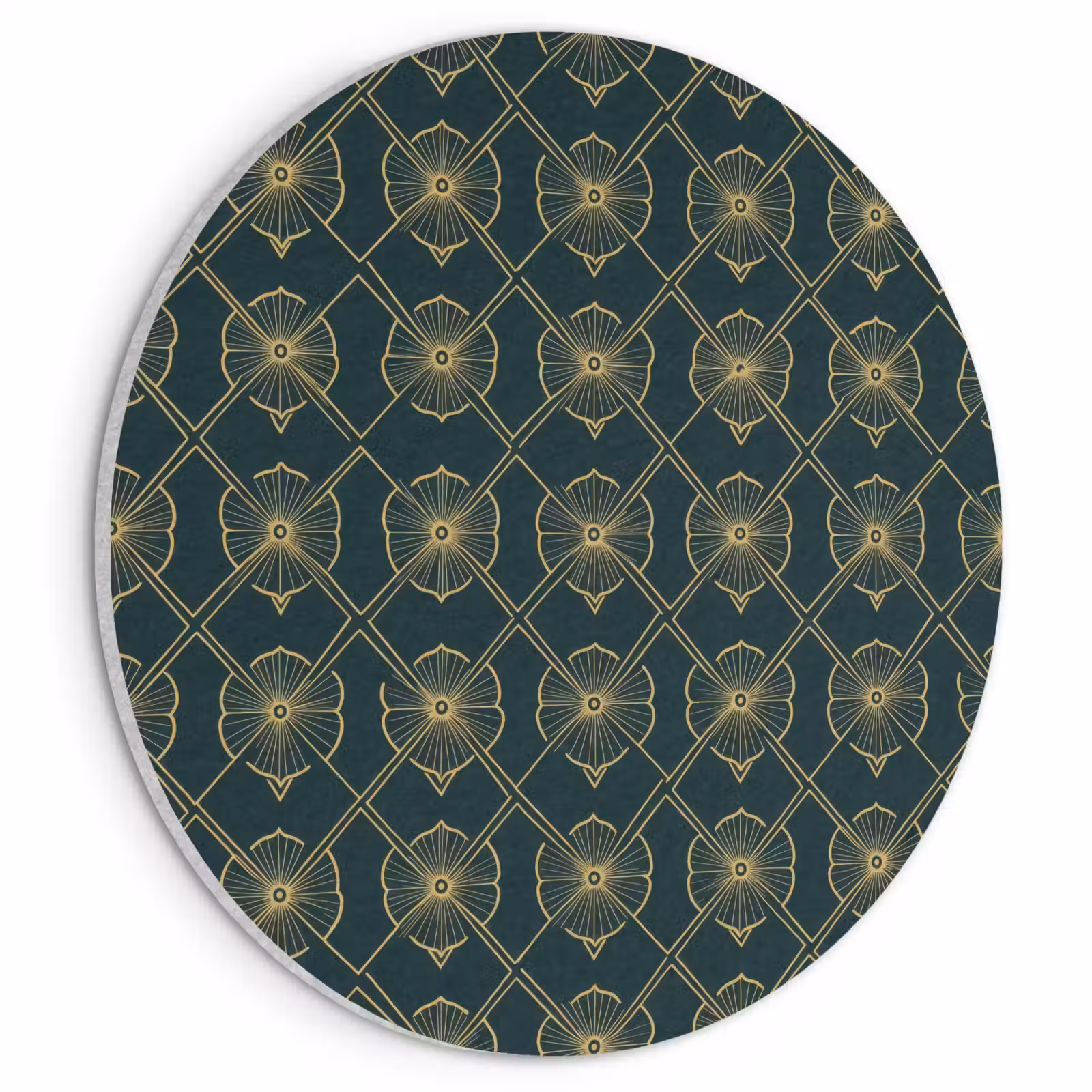 Akoestisch schilderij rond - Geometrisch - Elegant - Groen — 1