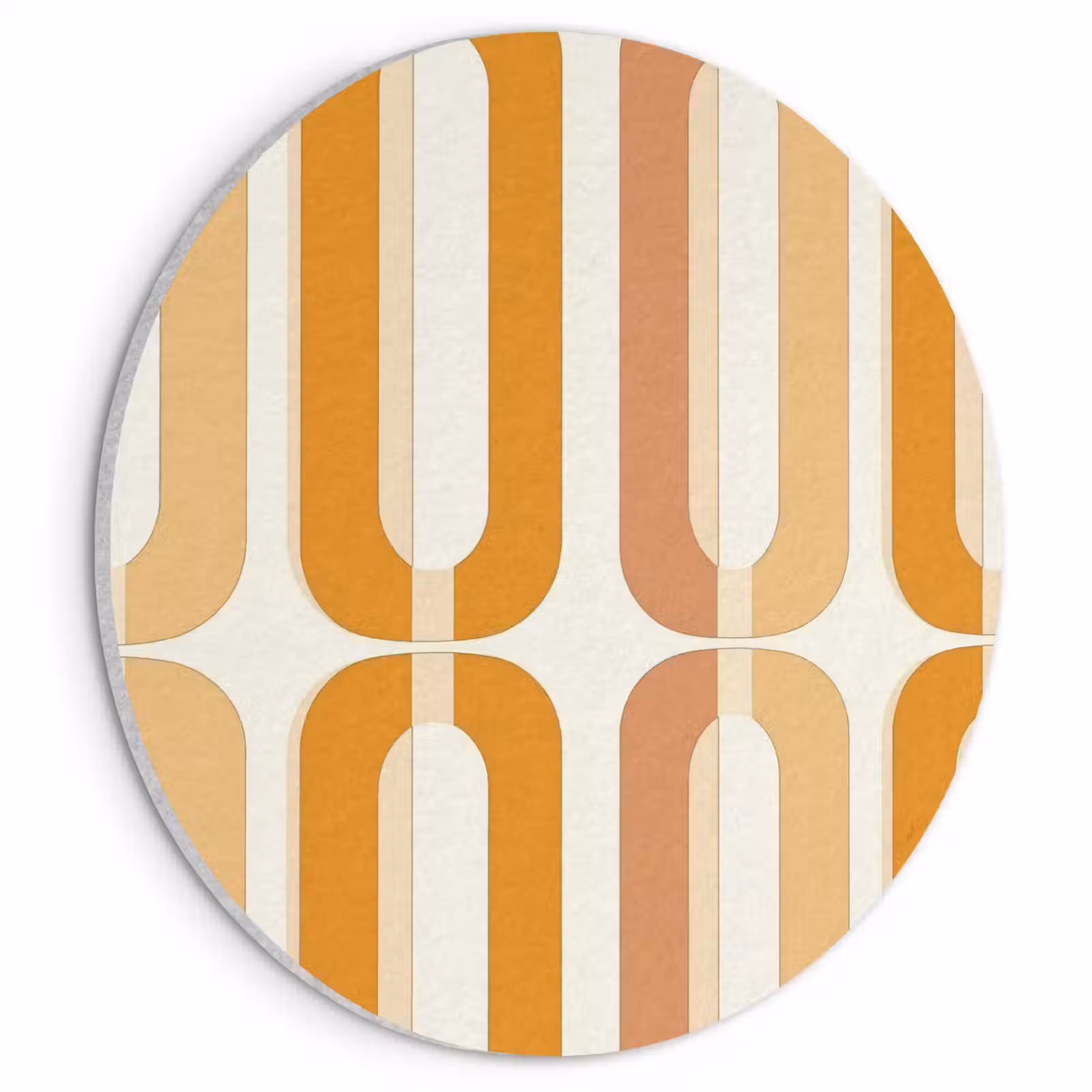Akoestisch schilderij rond - U-vorm - Retro - Oranje — 1
