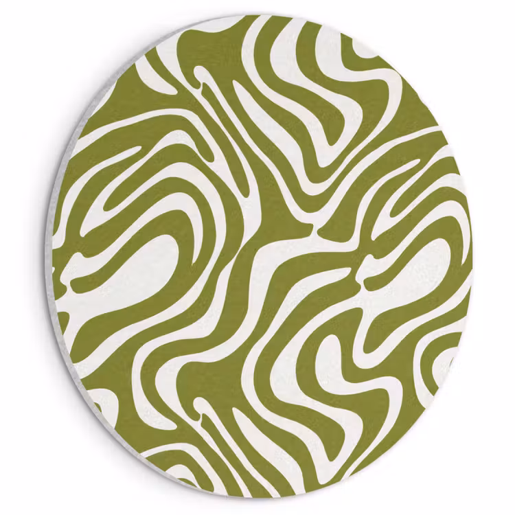 Akoestisch schilderij rond - Lijnpatroon - Groen - Organisch — 1