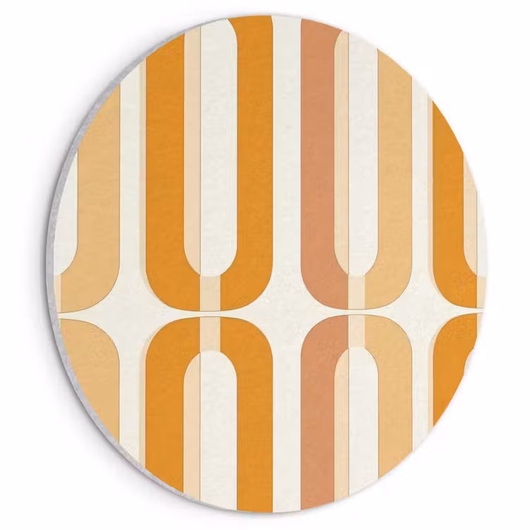 Akoestisch schilderij rond - U-vorm - Retro - Oranje — 1