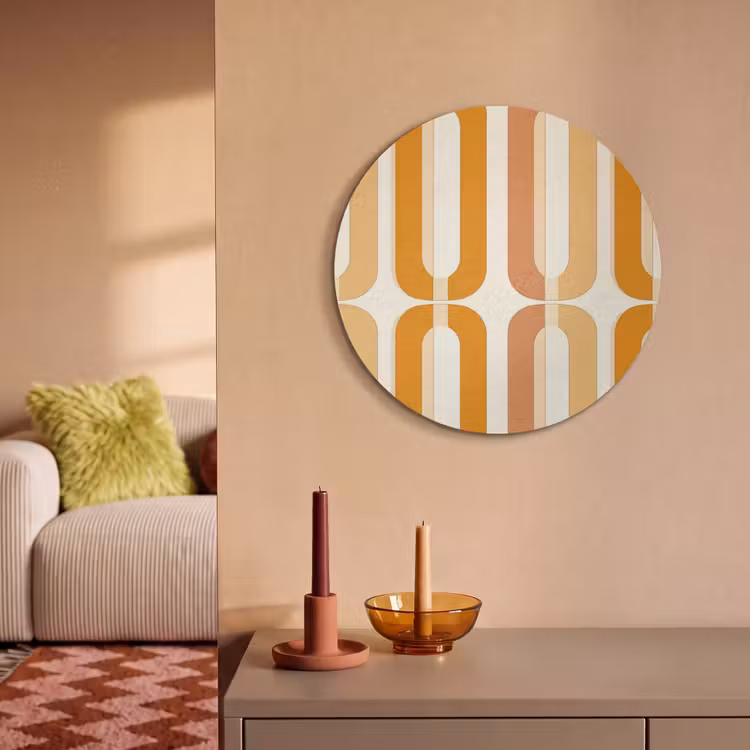 Akoestisch schilderij rond - U-vorm - Retro - Oranje — 3