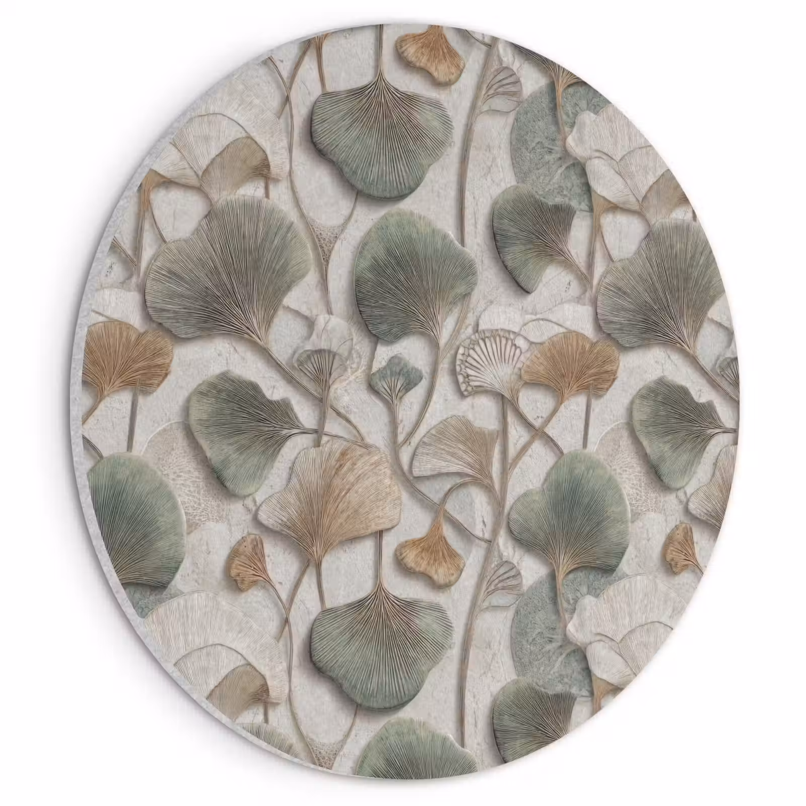 Akoestisch schilderij rond - Elegant - Bladeren - Groen — 1