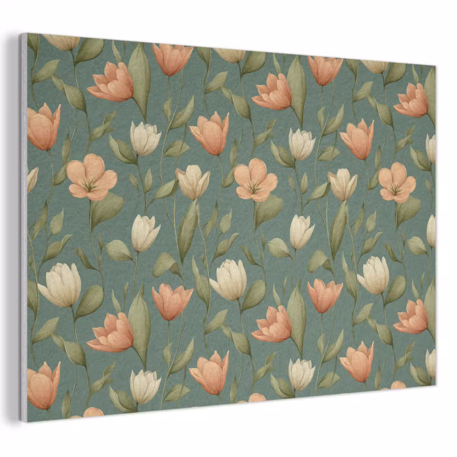 Akoestisch schilderij - Tulpen - Botanisch - Groen — 1