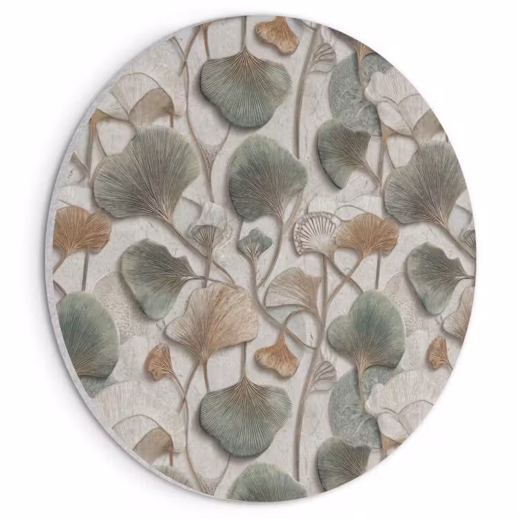 Akoestisch schilderij rond - Elegant - Bladeren - Groen — 1