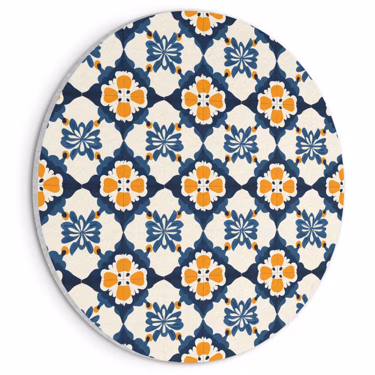 Akoestisch schilderij rond - Klassiek - Geometrisch - Blauw — 1
