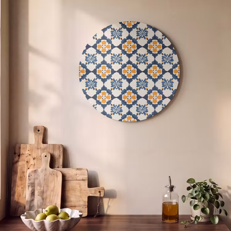 Akoestisch schilderij rond - Klassiek - Geometrisch - Blauw — 4