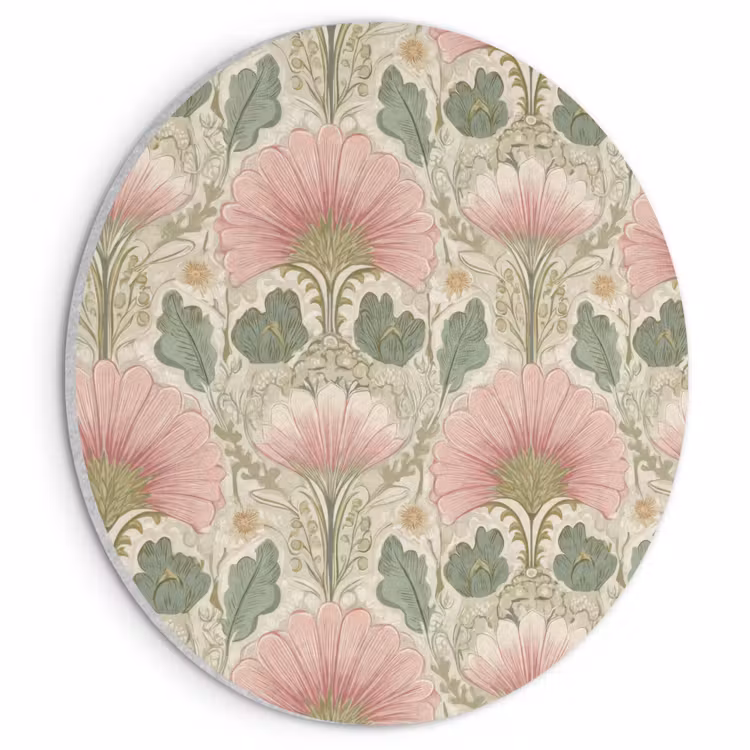 Akoestisch schilderij rond - Klassiek - Patroon - Roze — 1
