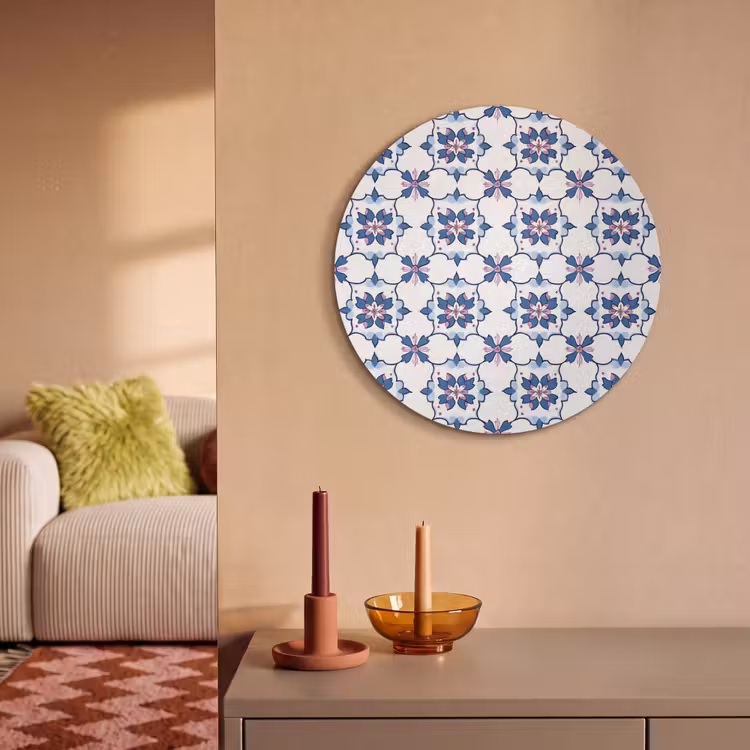 Akoestisch schilderij rond - Modern - Patroon - Blauw - Roze — 3