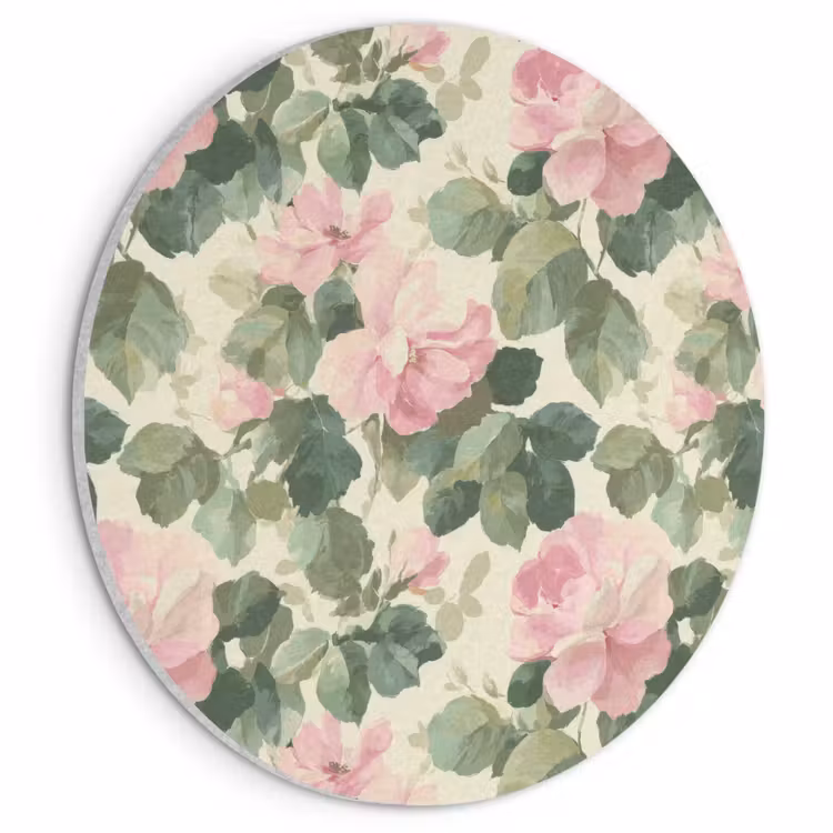 Akoestisch schilderij rond - Rozen - Botanisch - Roze — 1