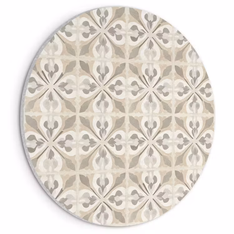 Akoestisch schilderij rond - Tegel - Motief - Beige — 1