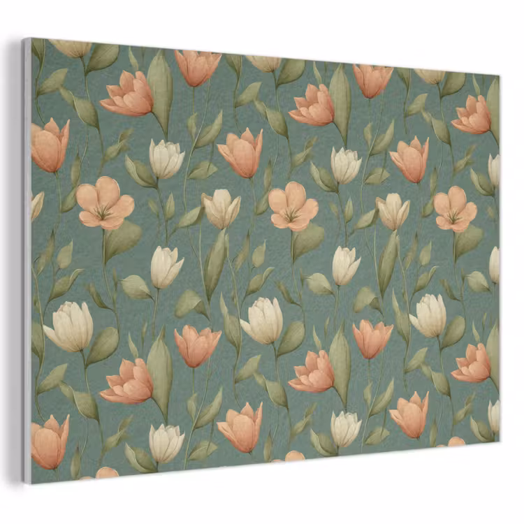 Akoestisch schilderij - Tulpen - Botanisch - Groen — 1