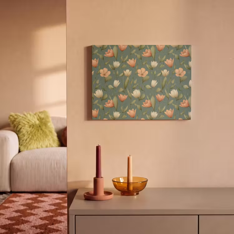 Akoestisch schilderij - Tulpen - Botanisch - Groen — 2