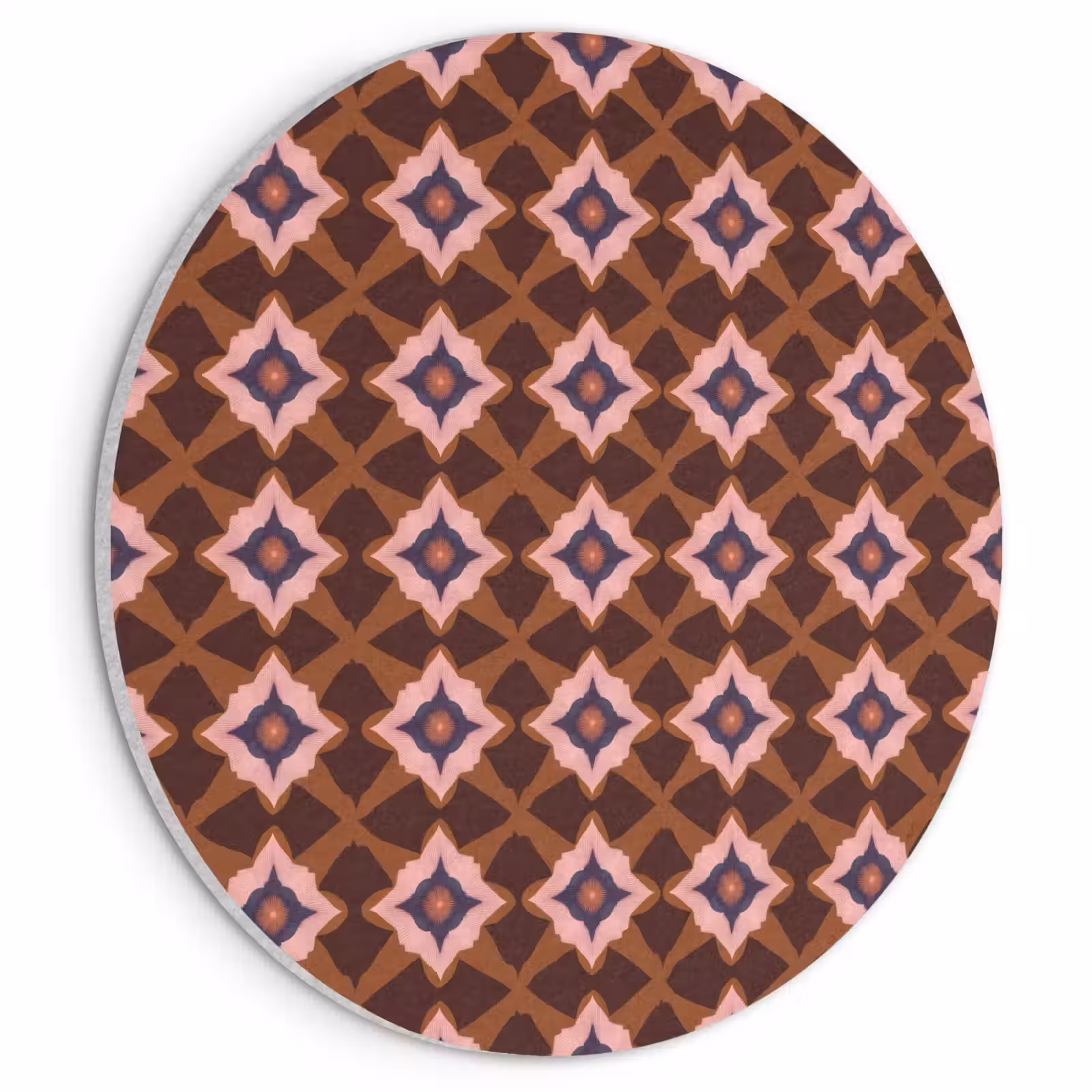 Akoestisch schilderij rond - Geometrisch - Sierlijk - Bruin — 1