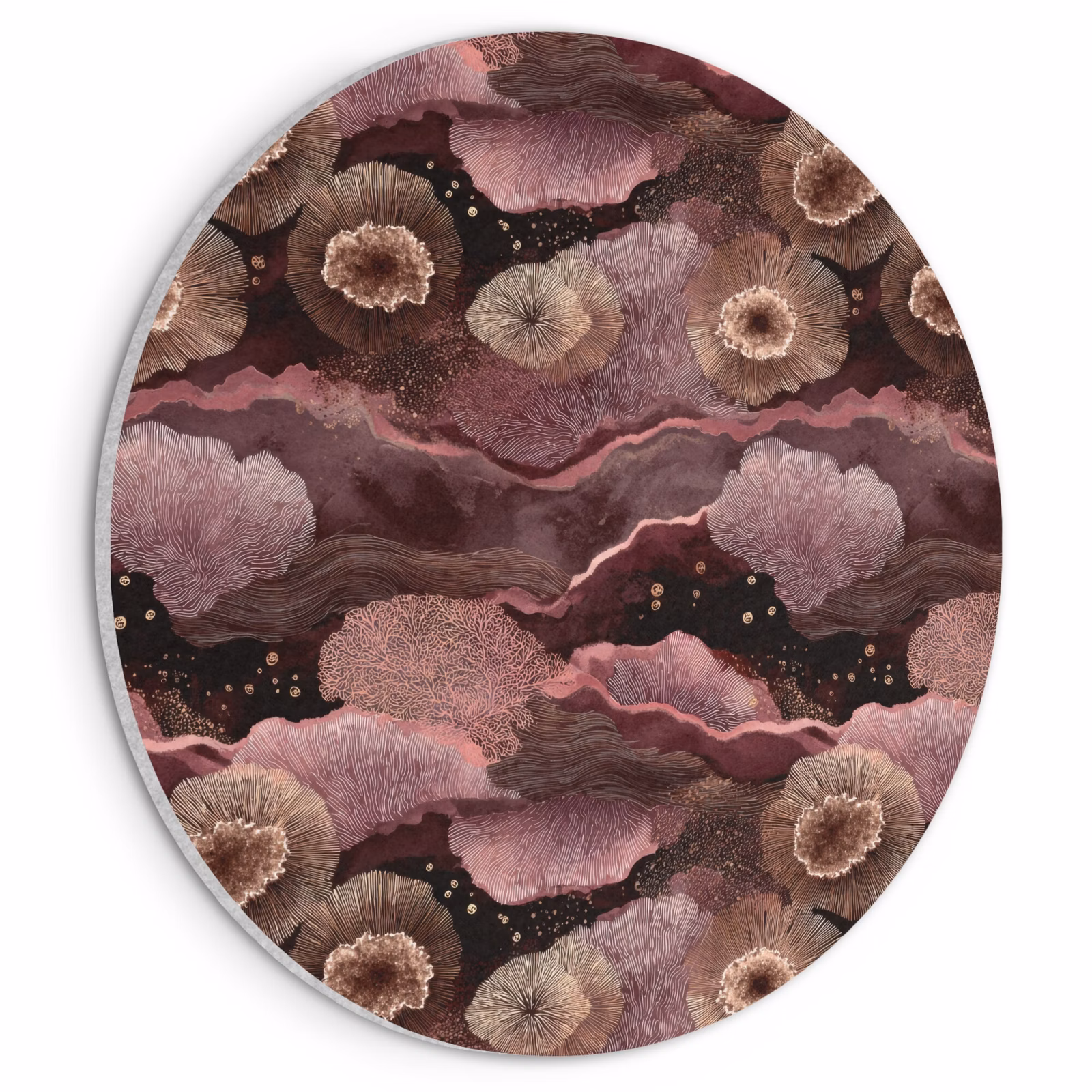 Akoestisch schilderij rond - Koraal - Organisch - Roze — 1