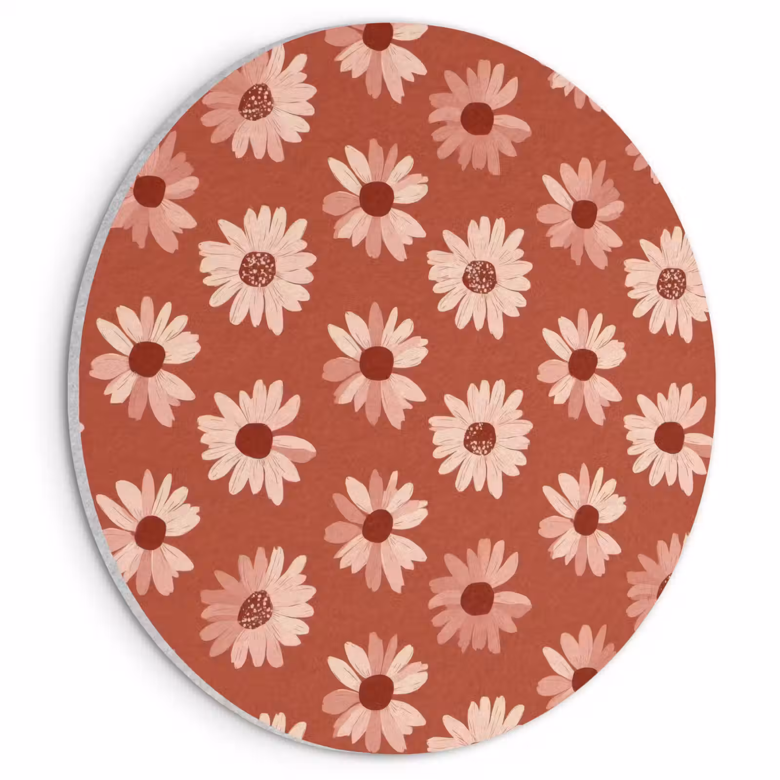 Akoestisch schilderij rond - Madelief - Retro - Terracotta — 1