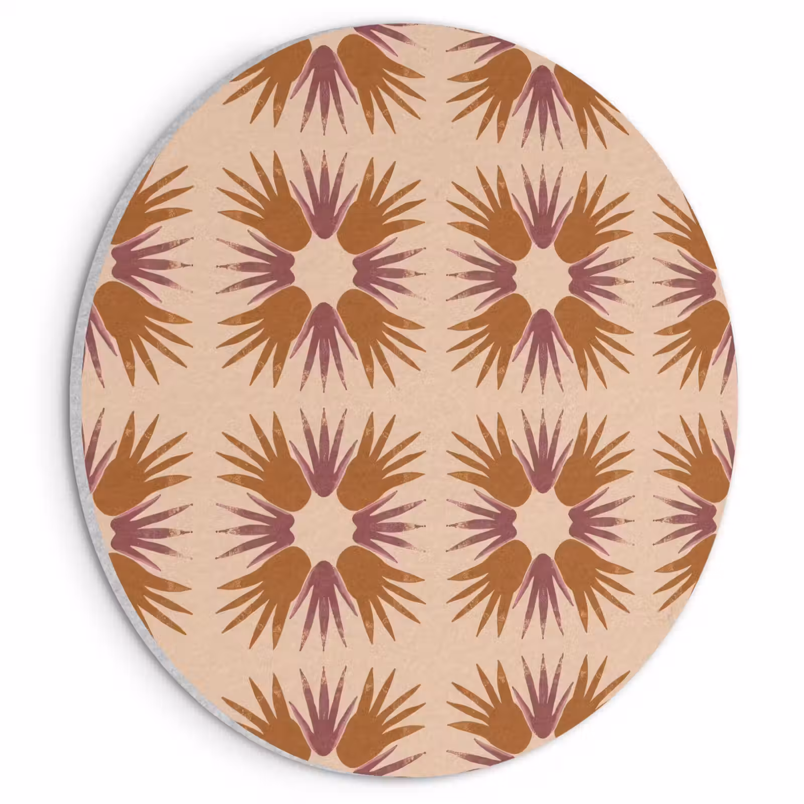Akoestisch schilderij rond - Ornament - Patroon - Oker — 1