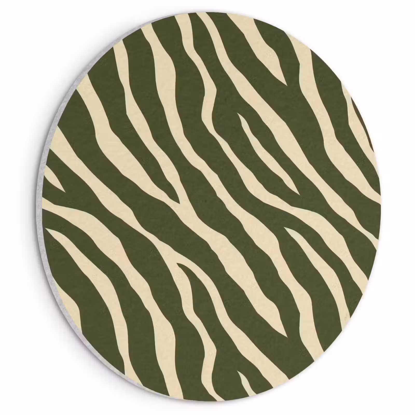 Akoestisch schilderij rond - Zebra - Patroon - Groen — 1