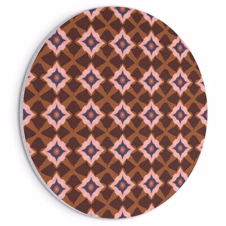 Akoestisch schilderij rond - Geometrisch - Sierlijk - Bruin — 1