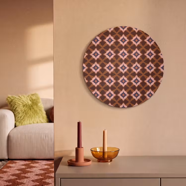 Akoestisch schilderij rond - Geometrisch - Sierlijk - Bruin — 3