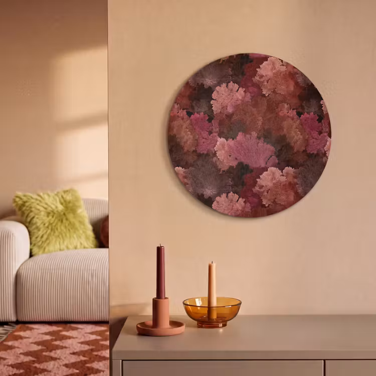 Akoestisch schilderij rond - Koraal - Textuur - Kleurrijk — 3