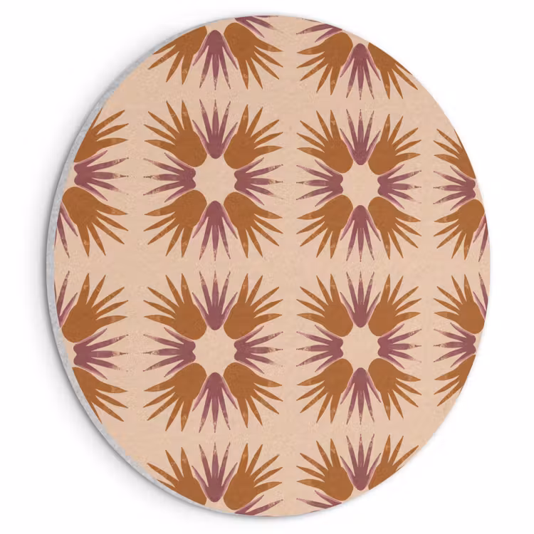Akoestisch schilderij rond - Ornament - Patroon - Oker — 1
