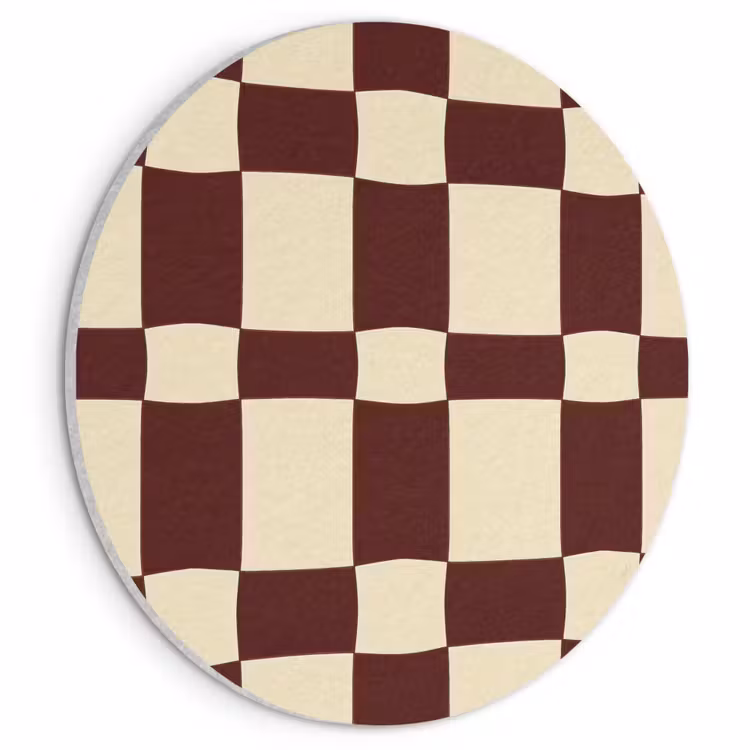 Akoestisch schilderij rond - Retro - Patroon - Bruin — 1