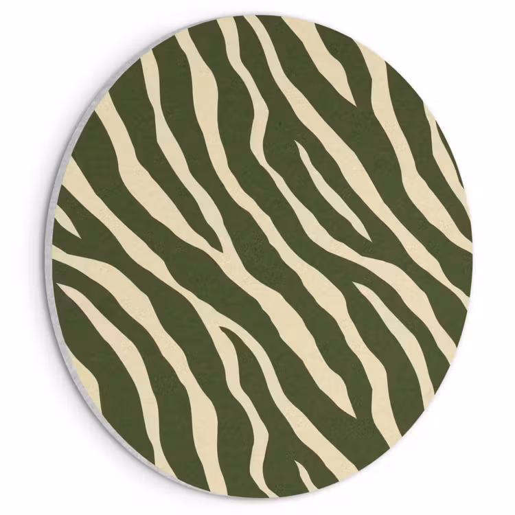 Akoestisch schilderij rond - Zebra - Patroon - Groen — 1