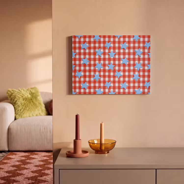Akoestisch schilderij - Ruit - Sterren - Rood — 2