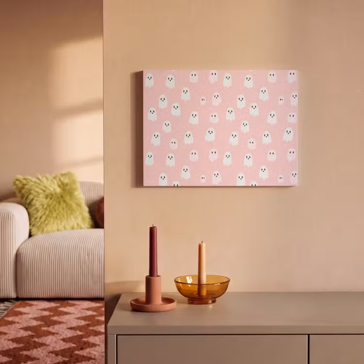 Akoestisch schilderij - Spookjes - Patroon - Roze — 2