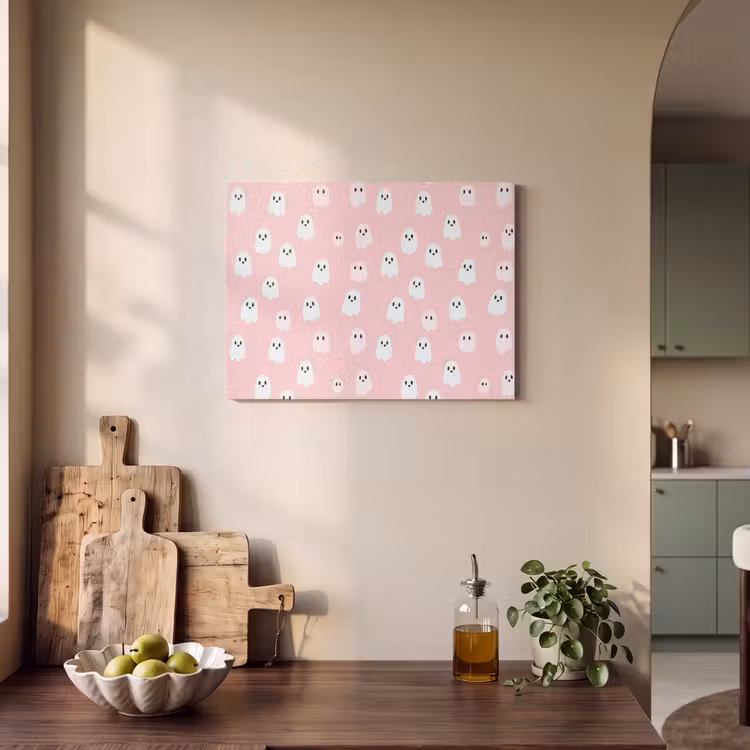 Akoestisch schilderij - Spookjes - Patroon - Roze — 3