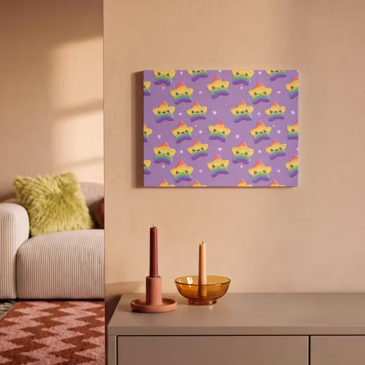 Akoestisch schilderij - Sterren - Regenboog - Paars — 2