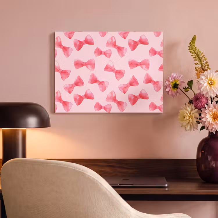 Akoestisch schilderij - Strikken - Aquarel - Roze — 4