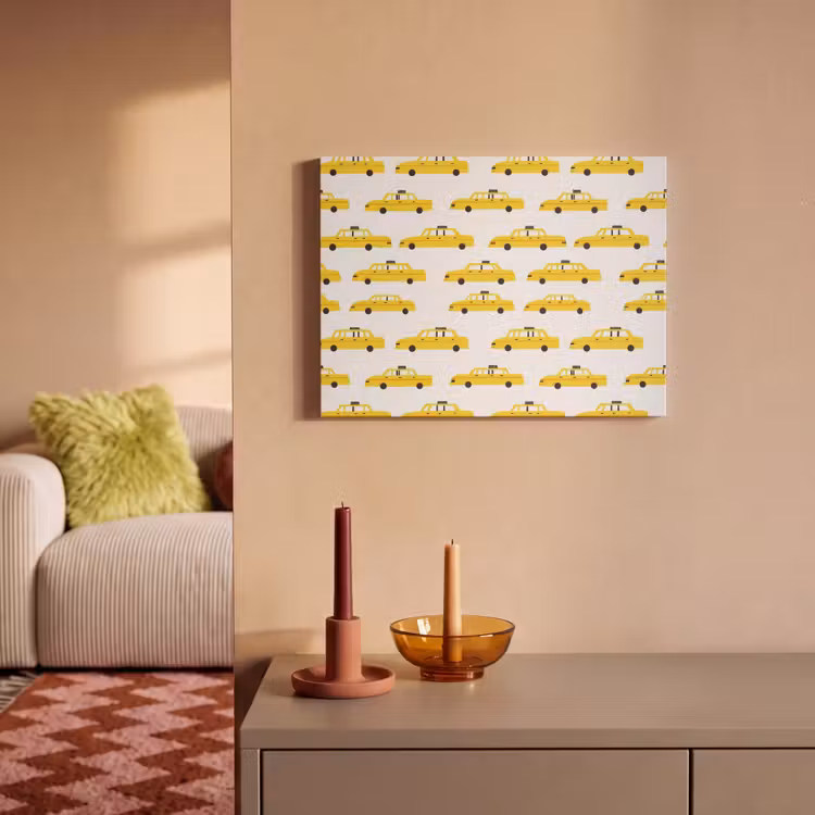 Akoestisch schilderij - Taxi - Iconisch - Geel — 2
