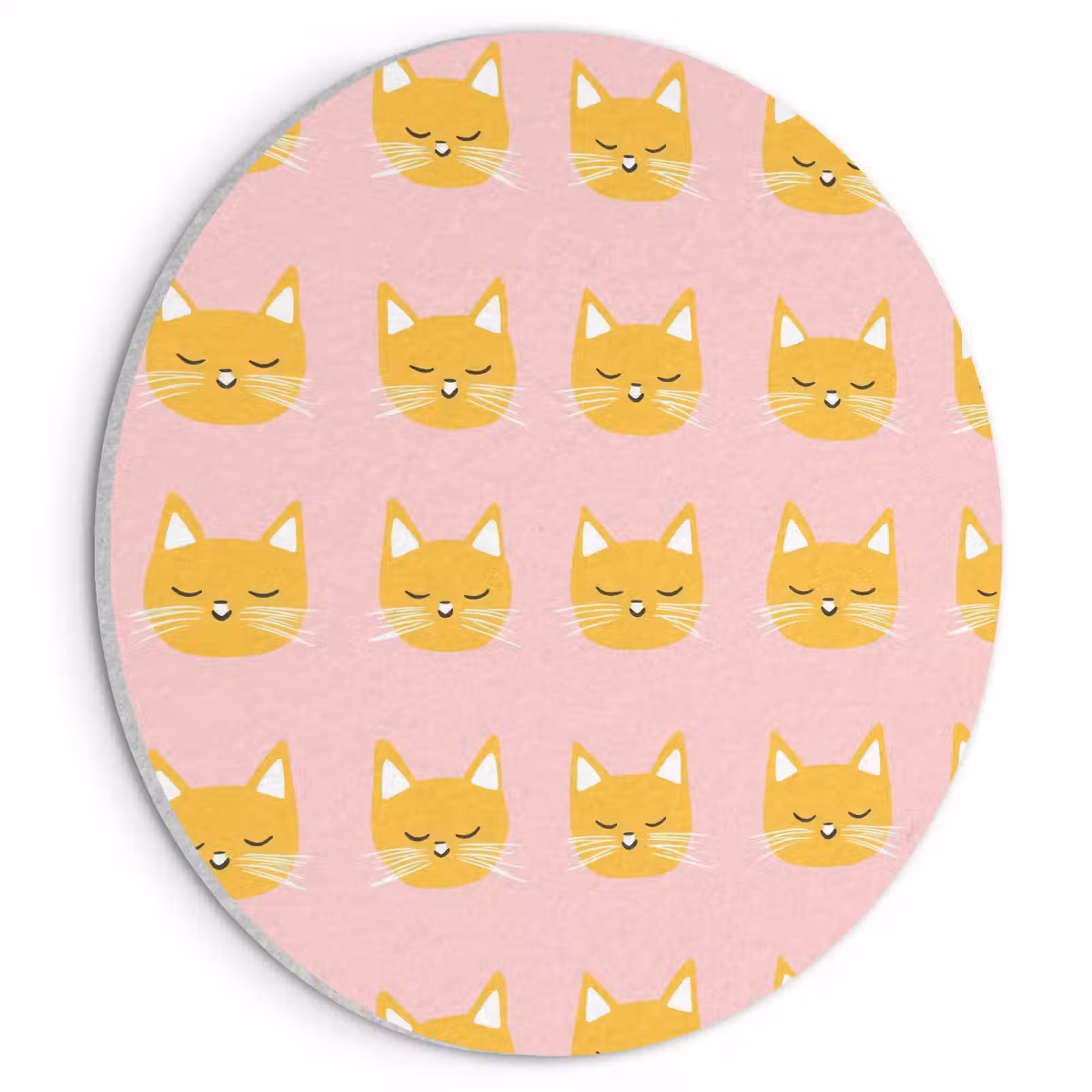 Akoestisch schilderij rond - Katten - Patroon - Roze — 1
