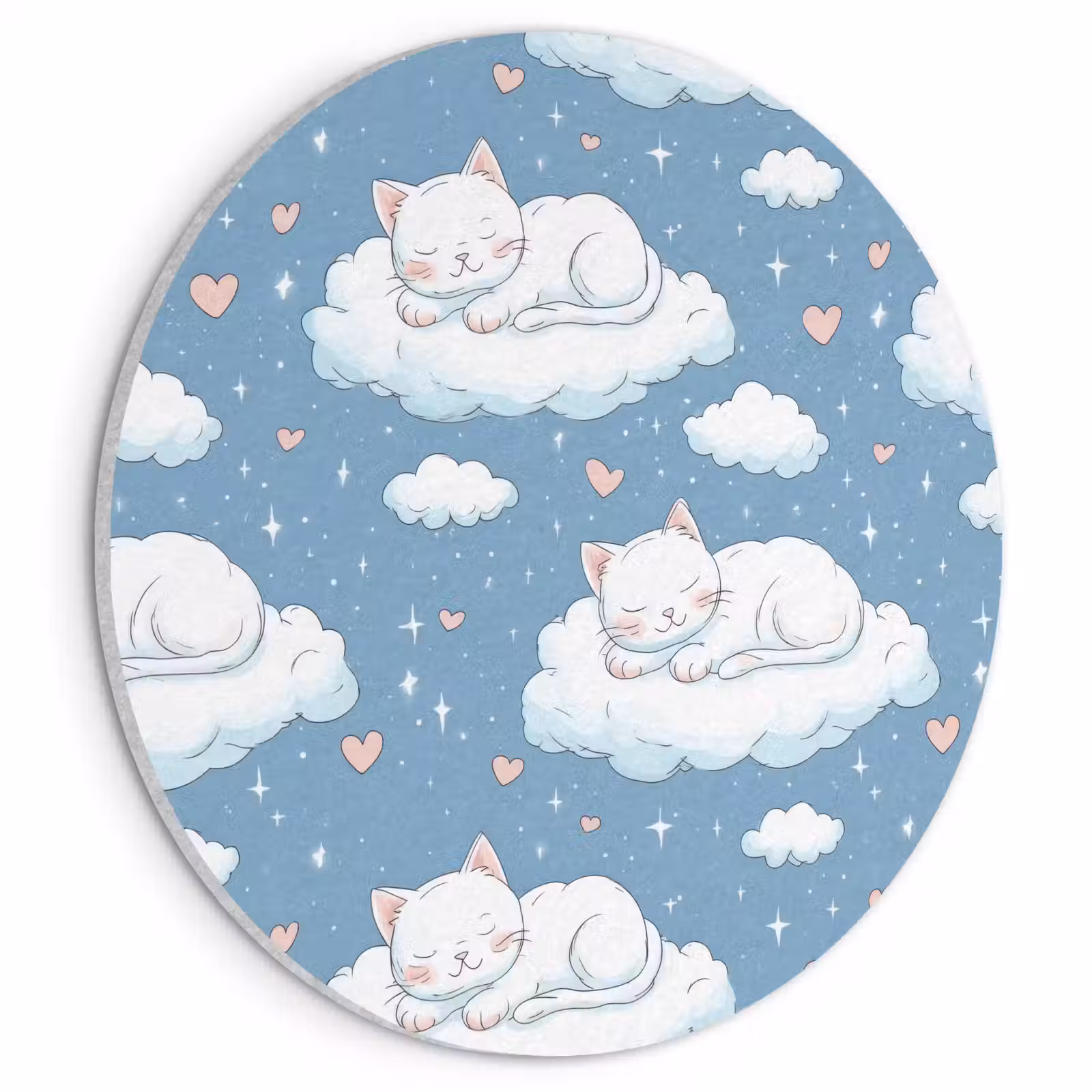 Akoestisch schilderij rond - Kitten - Wolken - Blauw — 1