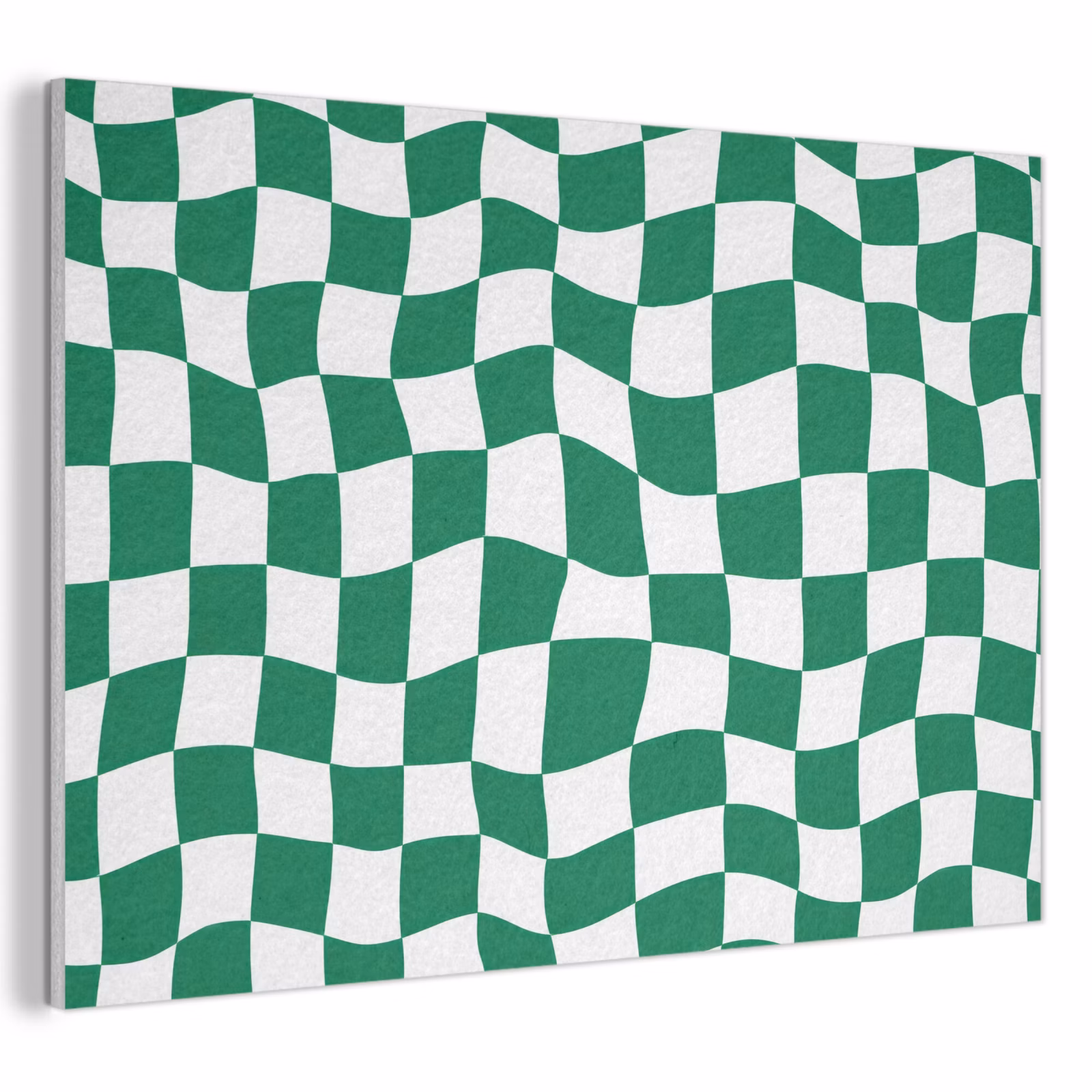 Akoestisch schilderij - Schaakbord - Golvend - Groen — 1
