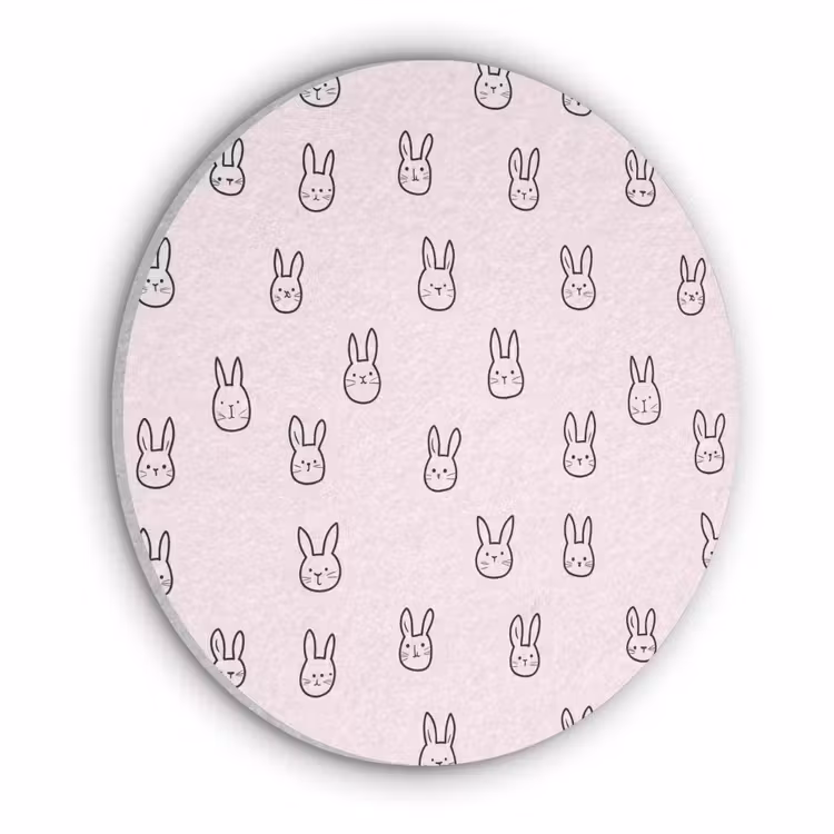 Akoestisch schilderij rond - Konijnen - Minimalistisch - Roze — 1