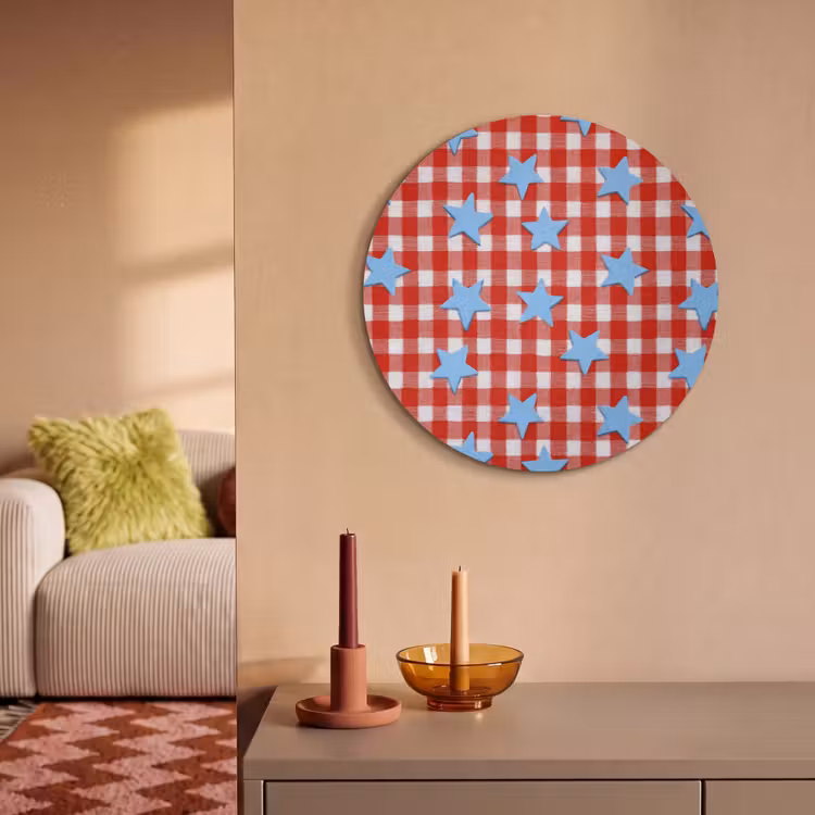 Akoestisch schilderij rond - Ruit - Sterren - Rood — 3