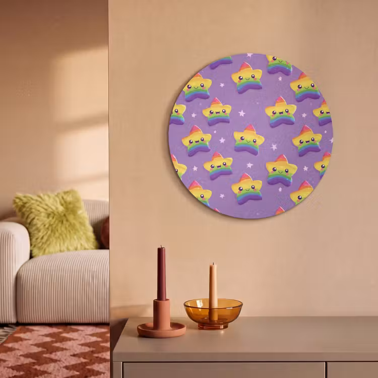 Akoestisch schilderij rond - Sterren - Regenboog - Paars — 3