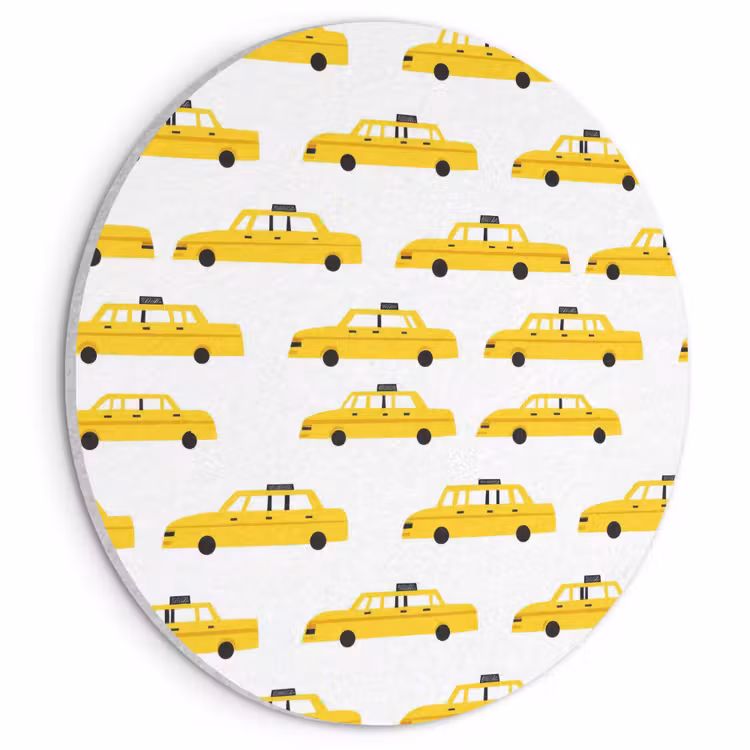 Akoestisch schilderij rond - Taxi - Iconisch - Geel — 1