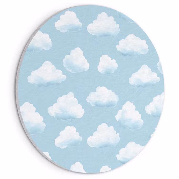 Akoestisch schilderij rond - Wolken - Illustratie - Blauw — 1