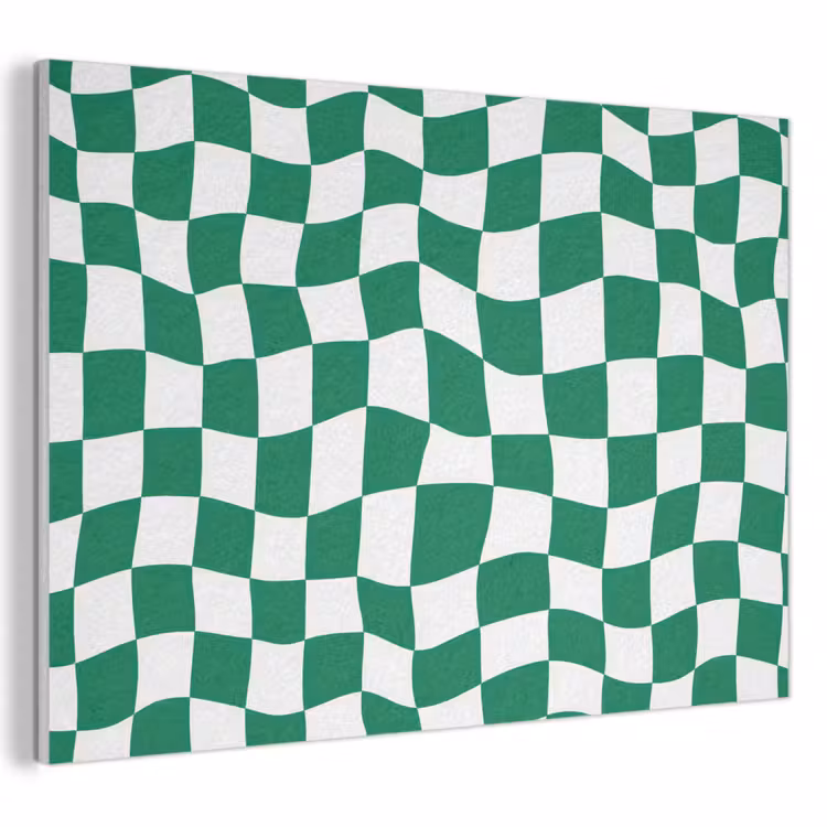 Akoestisch schilderij - Schaakbord - Golvend - Groen — 1