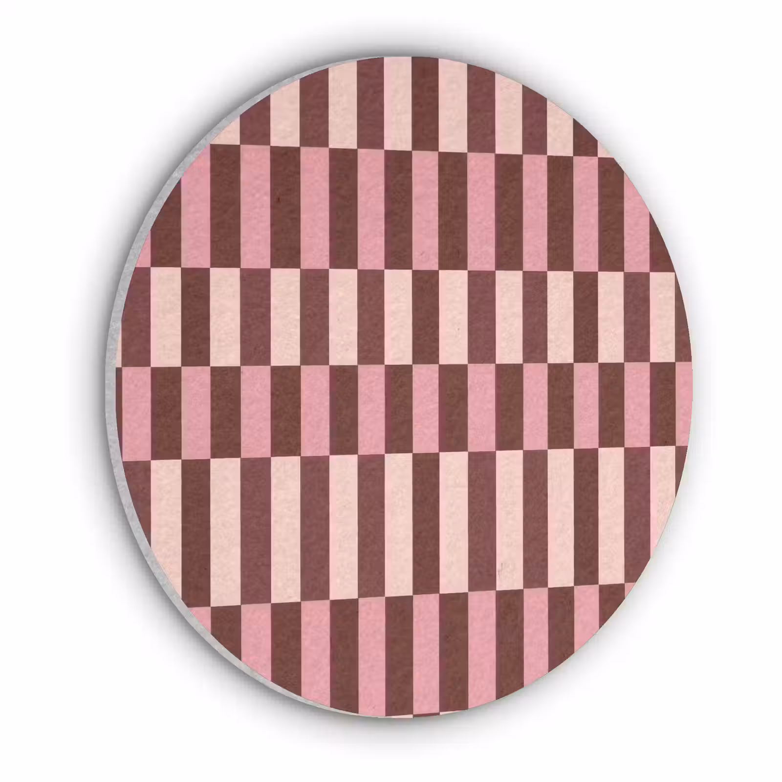 Akoestisch schilderij rond - Roze - Rood - Blokjes — 1