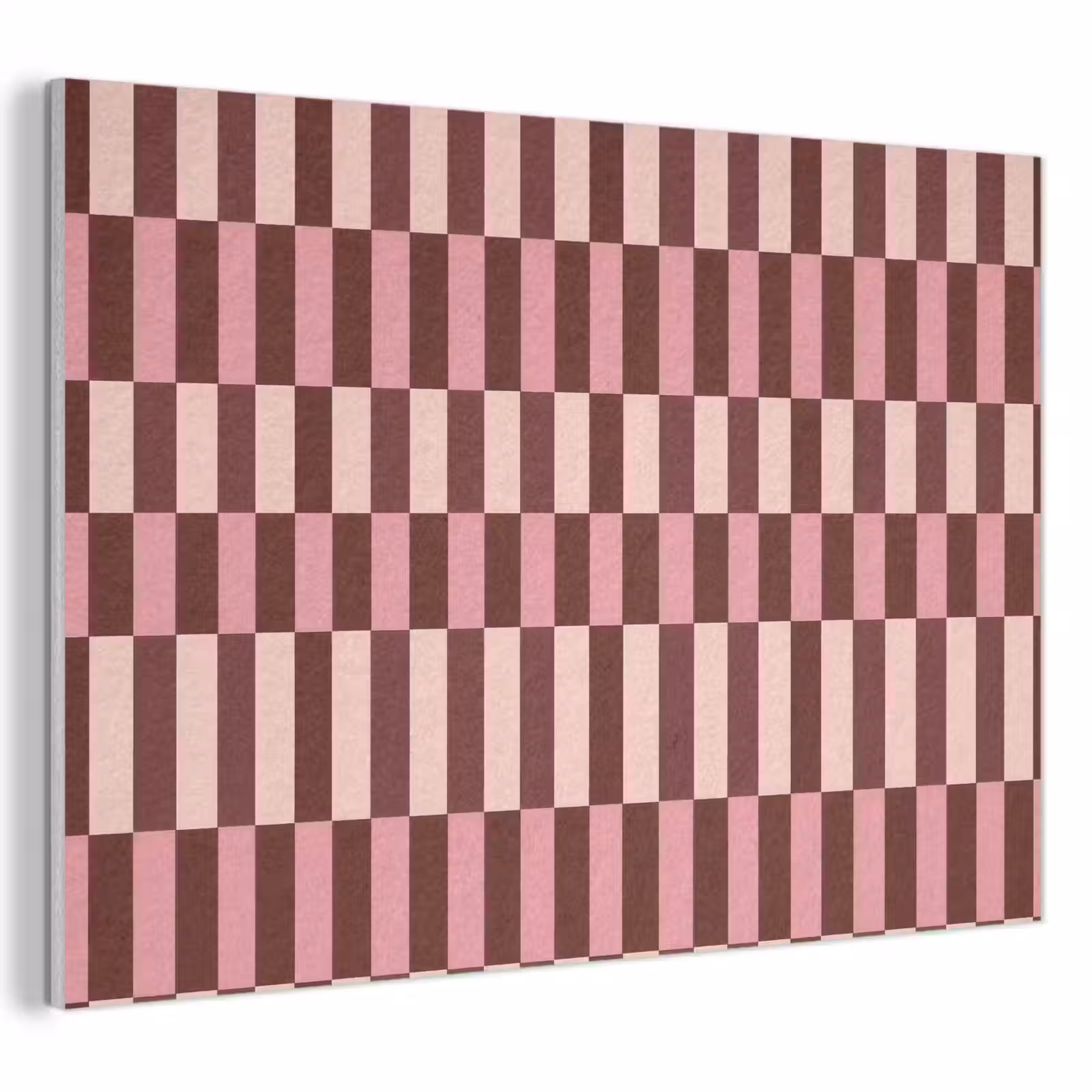 Akoestisch schilderij - Roze - Rood - Blokjes — 1
