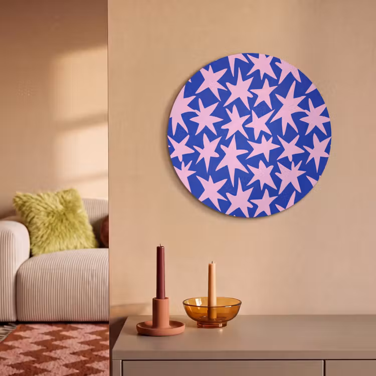 Akoestisch schilderij rond - Modern - Sterren - Blauw — 3